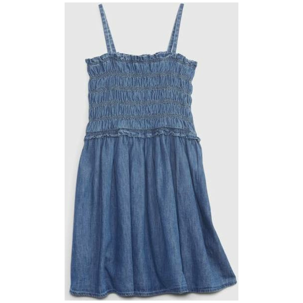 Gap— Kids Smocked Denim Dress with Washwell